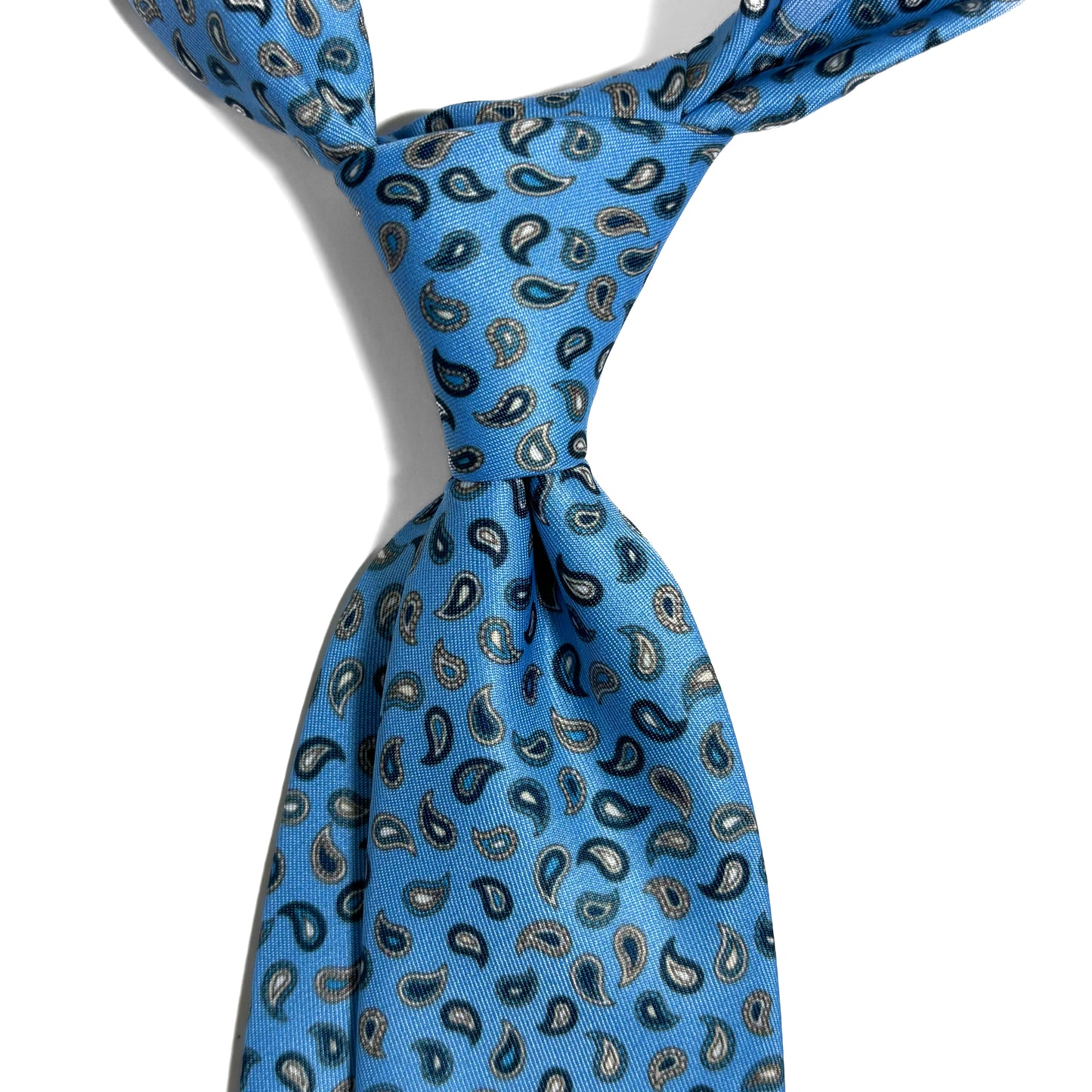 Light Blue Small Paisley Printed Tie
