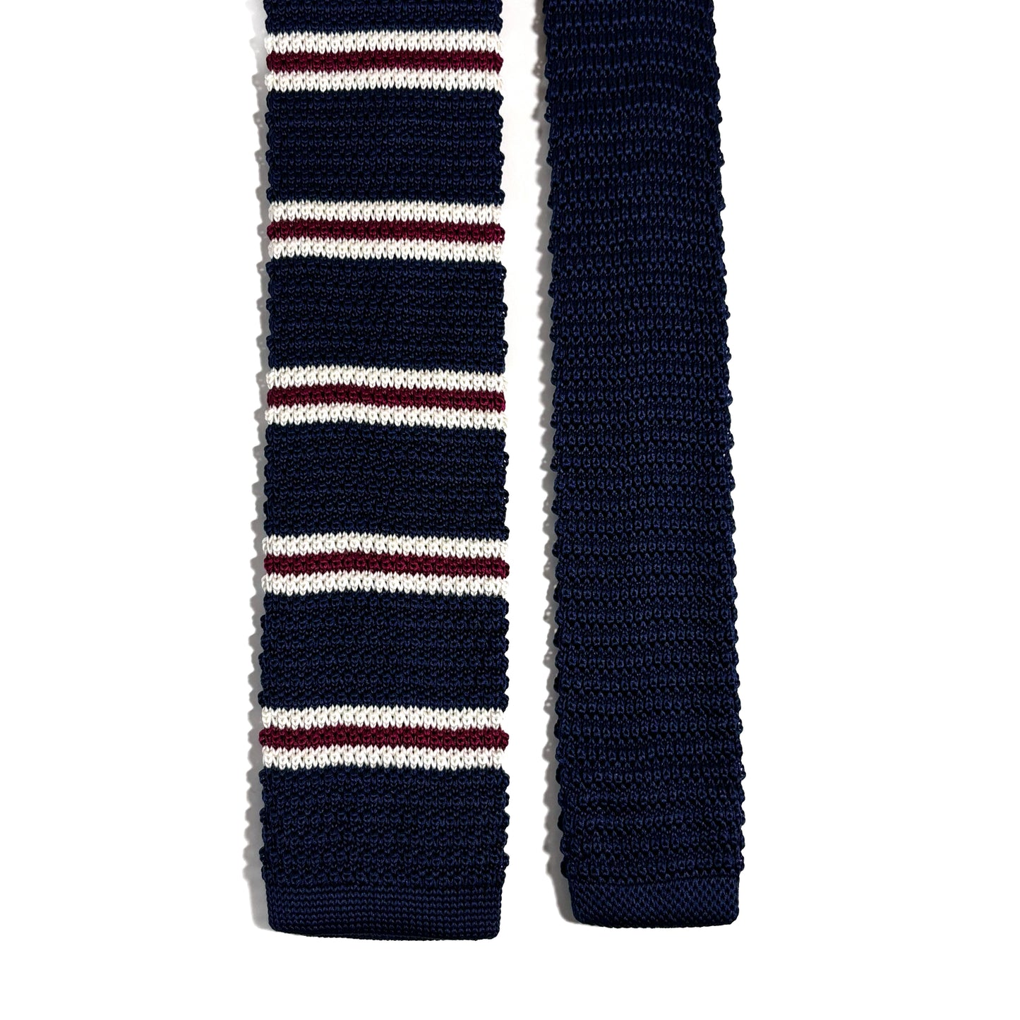 Navy Blue Striped Knitted Tie