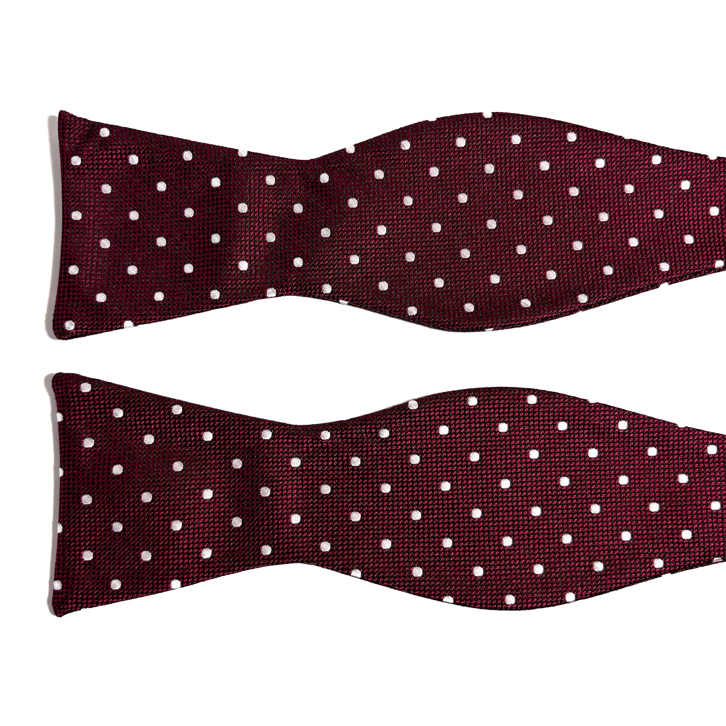 Self-Tie Burgundy Polka Dot Silk Bow Tie