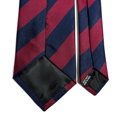 Navy Blue & Burgundy Striped Tie