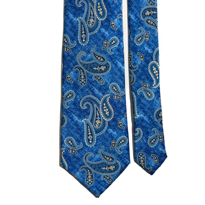 Blue Paisley Printed Tie