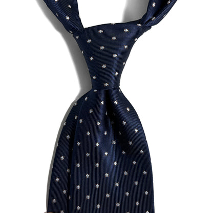 Navy Blue Star Jacquard Tie