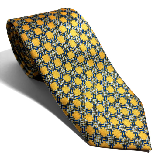 Yellow Geometric Printed Tie
