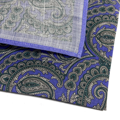 Lavender Purple Paisley Ramie Pocket Square