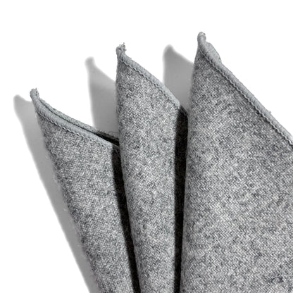 Light Gray Wool Pocket Square