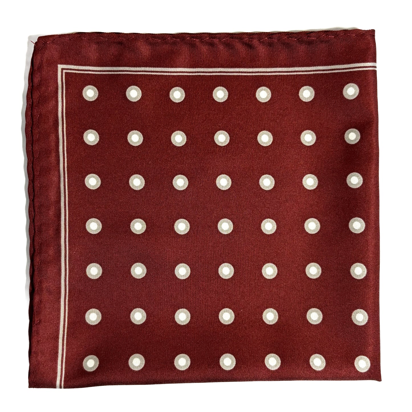 Rust Brown Polka Dot Pocket Square