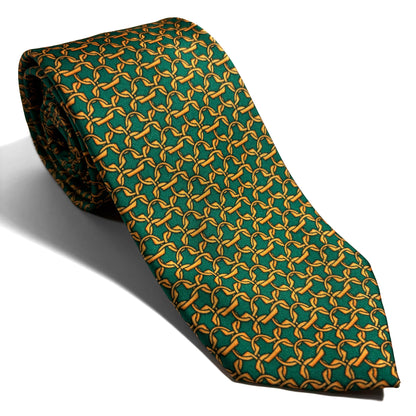 Green Chain-Link Printed Tie