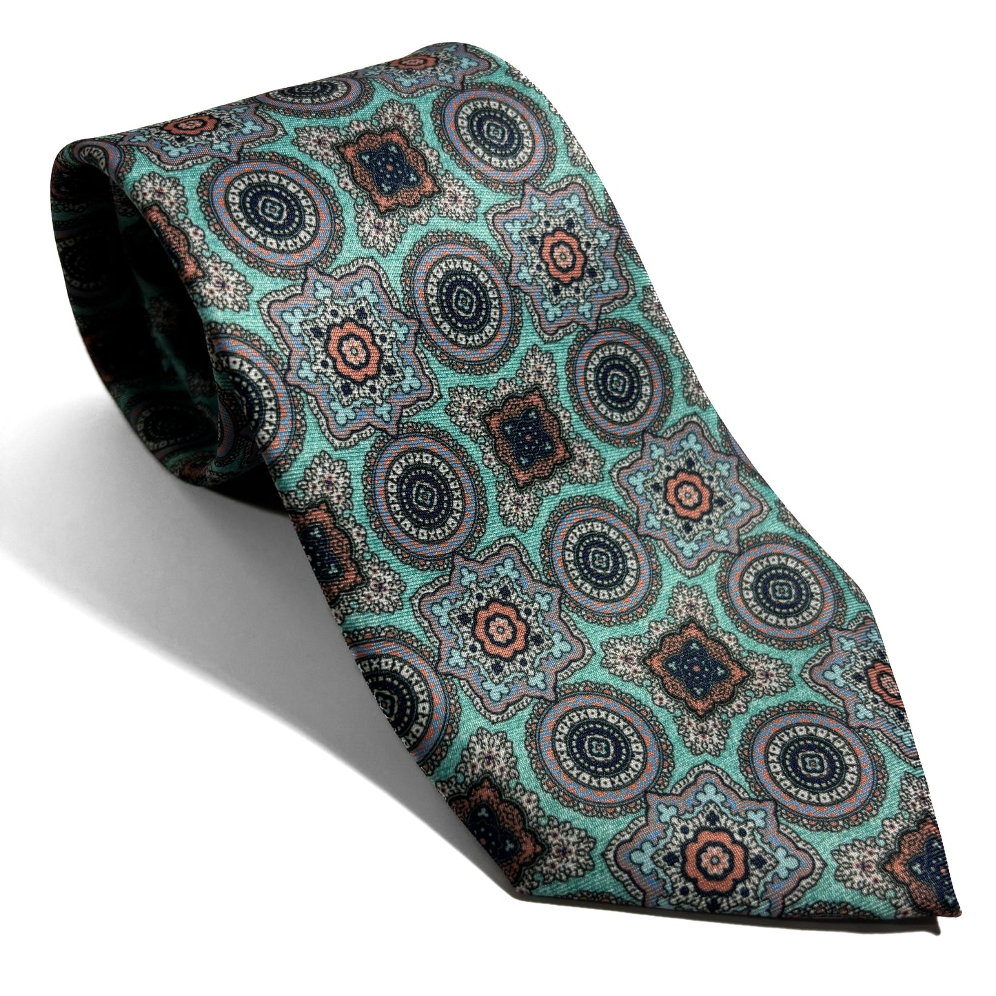 Mint Green Geometric Printed Tie