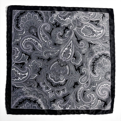 Black Paisley Pocket Square