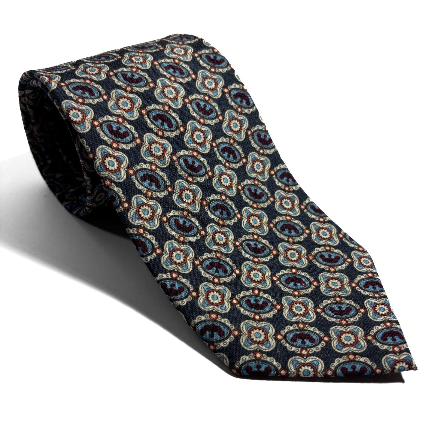 Gray Geometric Wool Tie