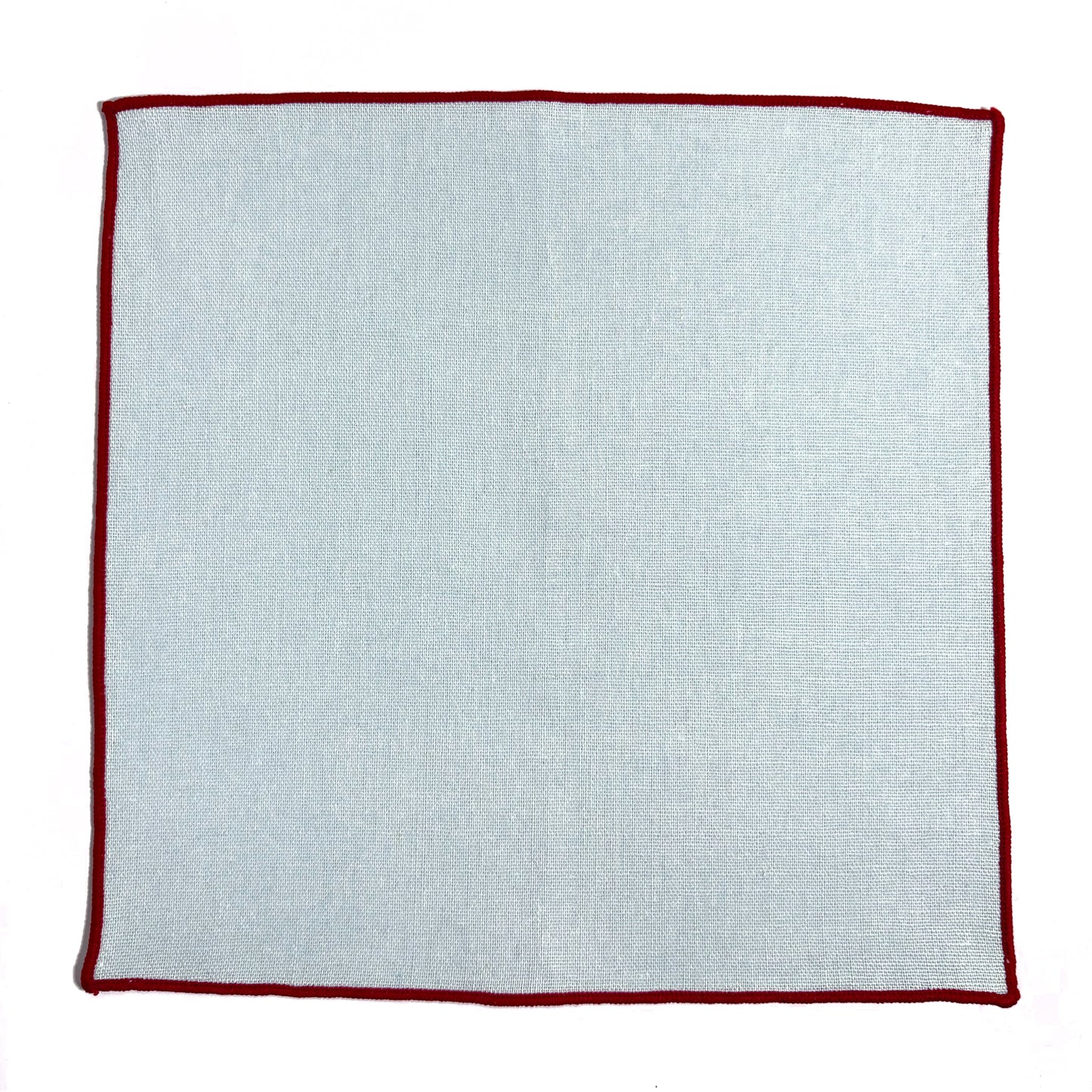 Powder Blue & Red Linen/Cotton Pocket Square