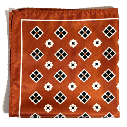 Orange Geometric Pocket Square