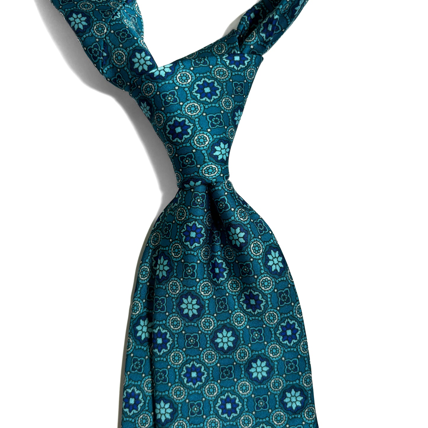 Teal Geometric Printed Tie