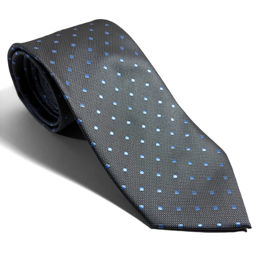 Gray Polka Dot Jacquard Tie