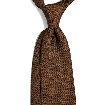Burnt Orange Solid Silk Grenadine Tie (Garza Grossa) - Handmade in Italy