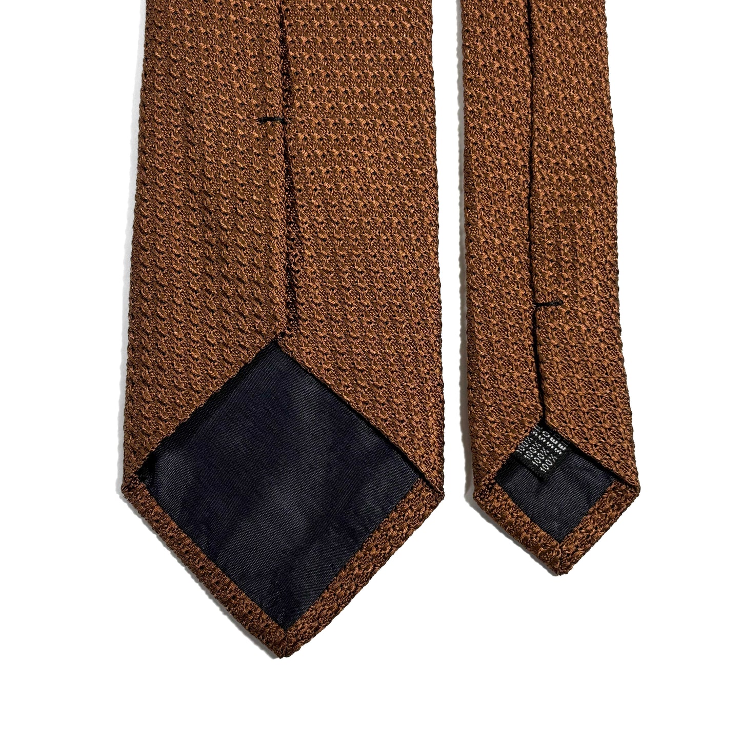 Burnt Orange Solid Silk Grenadine Tie (Garza Grossa) - Handmade in Italy