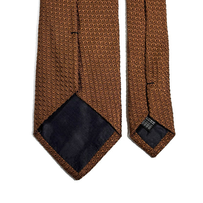 Burnt Orange Solid Silk Grenadine Tie (Garza Grossa) - Handmade in Italy