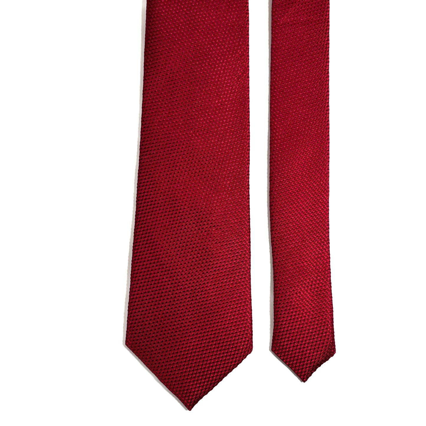 Ruby Red Silk Grenadine Tie - Handmade