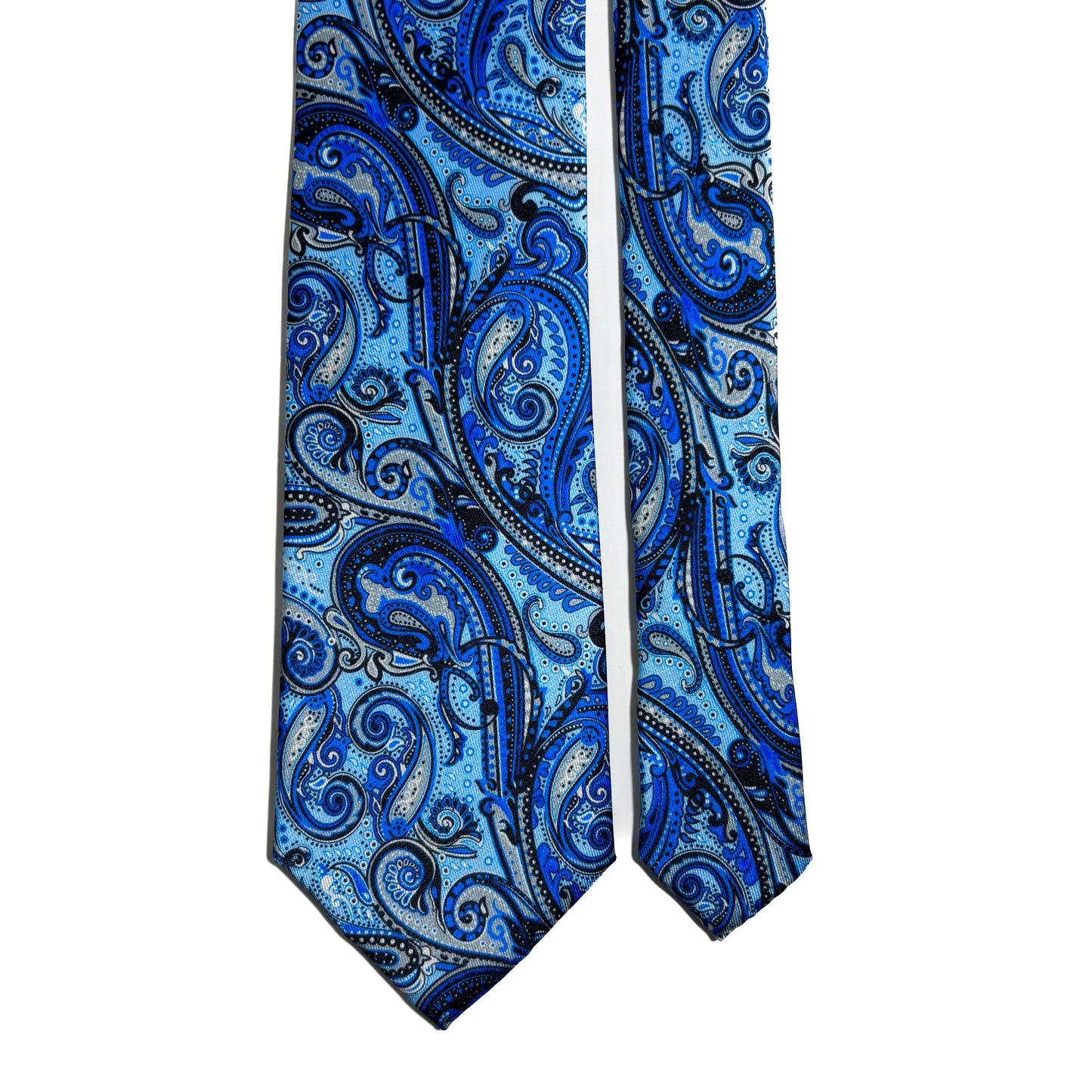 Crashing Waves Blue Paisley Printed Tie