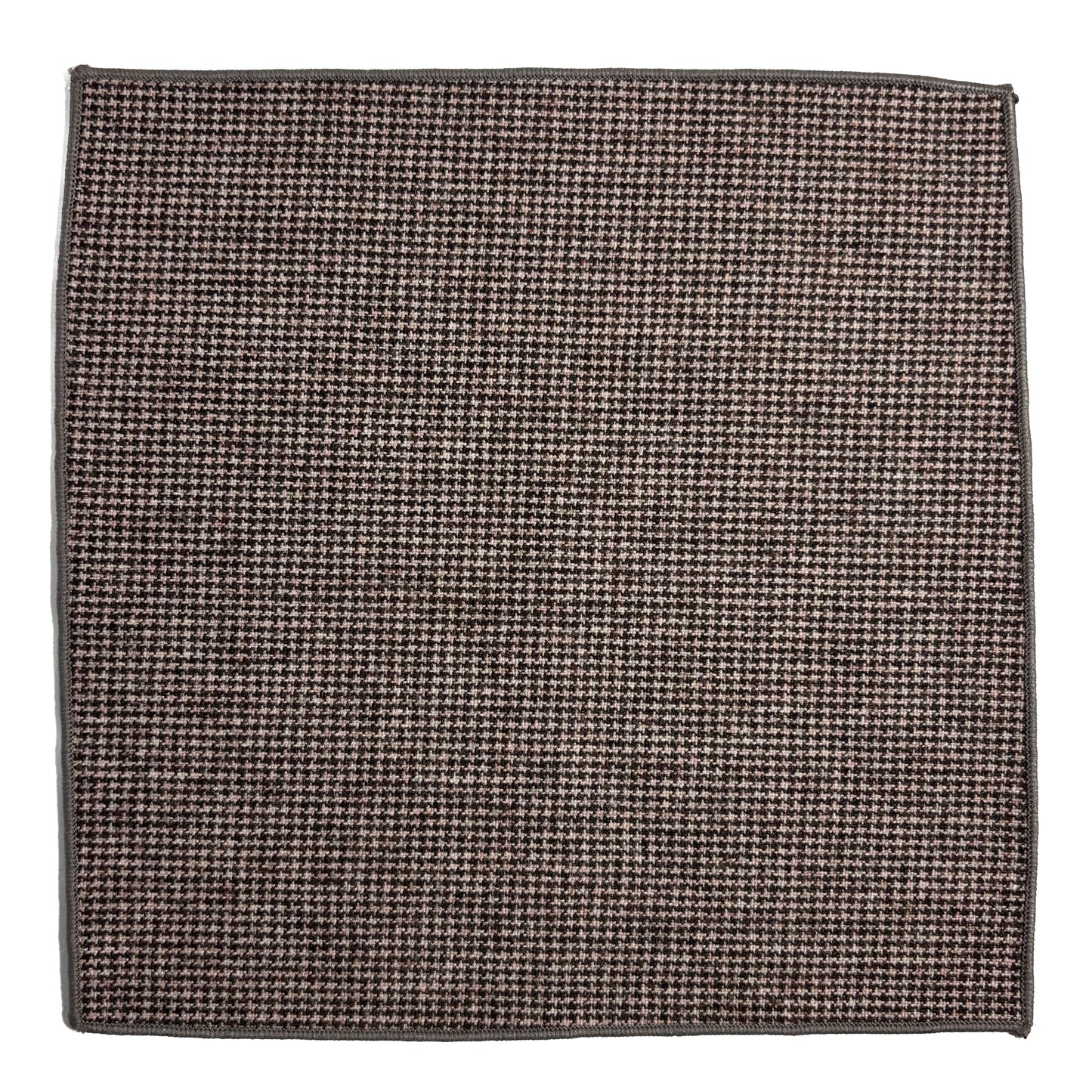 Brown Houndstooth Wool Pocket Square