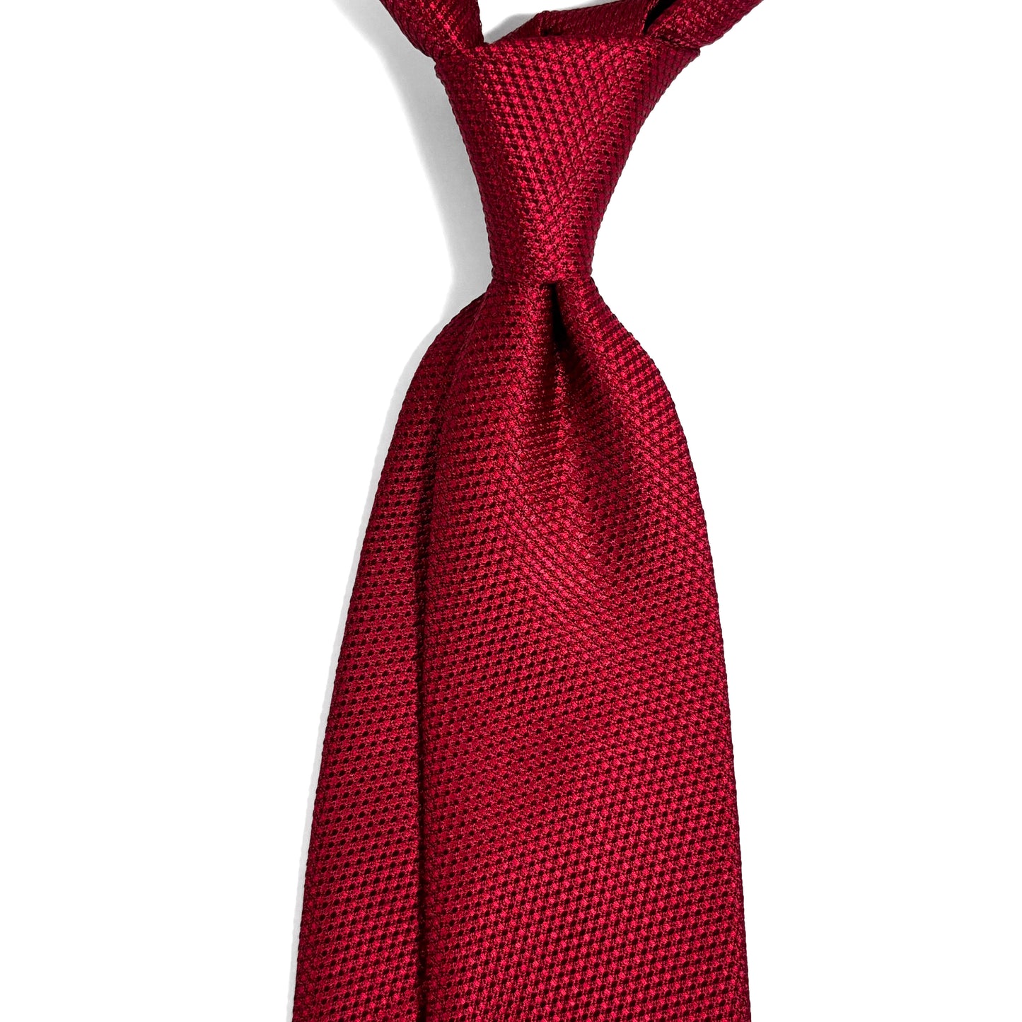 Ruby Red Silk Grenadine Tie - Handmade