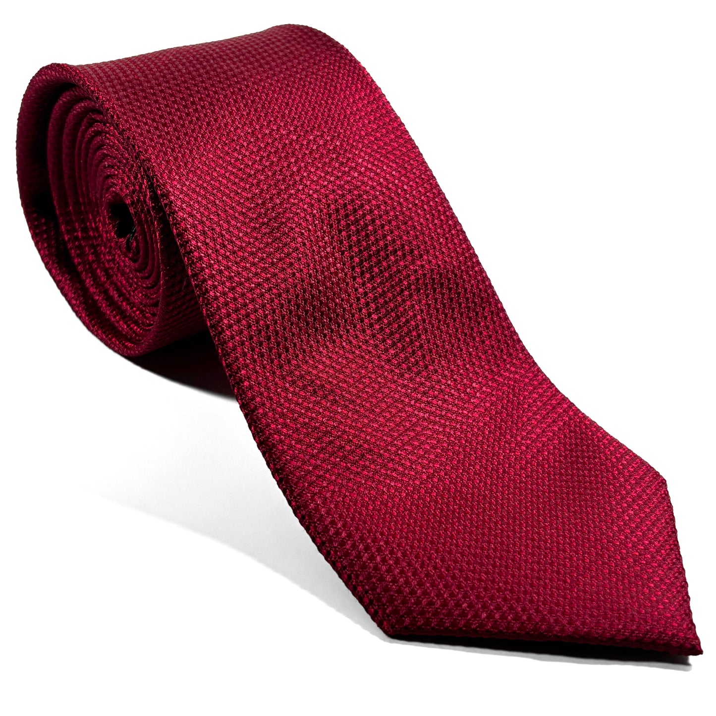 Ruby Red Silk Grenadine Tie - Handmade