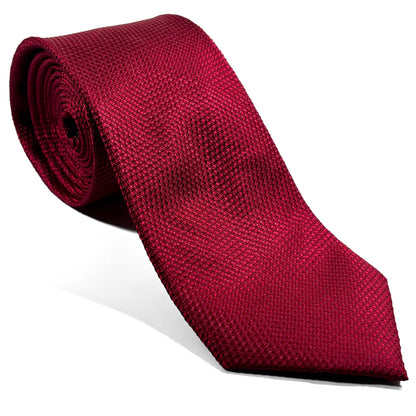 Ruby Red Silk Grenadine Tie - Handmade