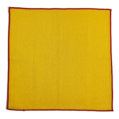 Yellow & Red Linen/Cotton Pocket Square