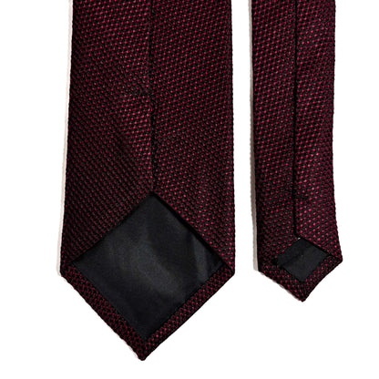 Garnet Burgundy Silk Grenadine Tie - Handmade