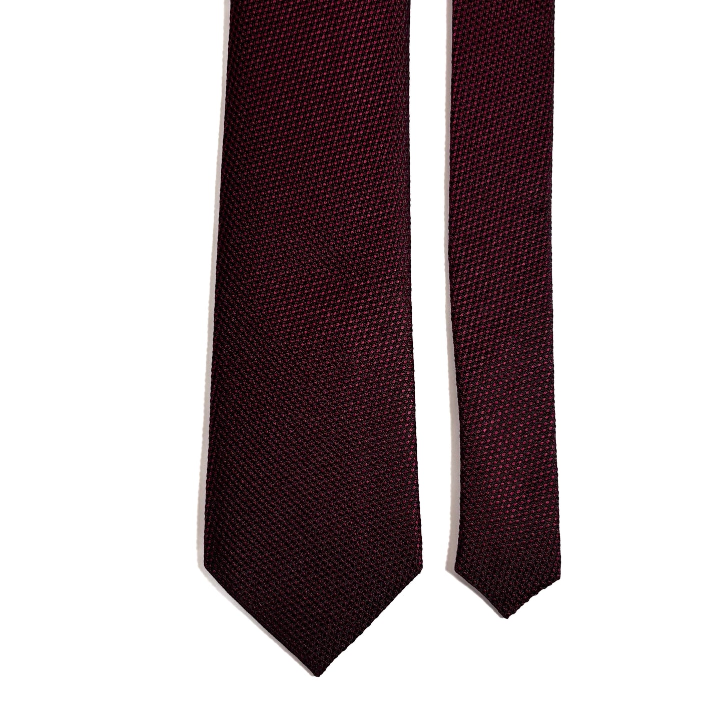 Garnet Burgundy Silk Grenadine Tie - Handmade