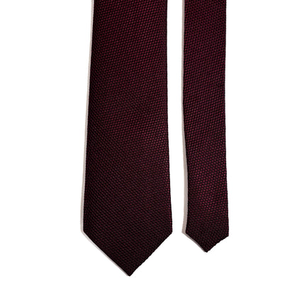 Garnet Burgundy Silk Grenadine Tie - Handmade