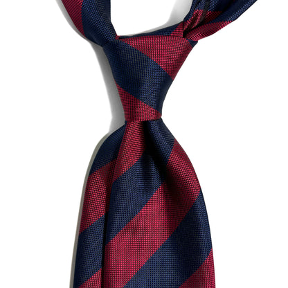 Navy Blue & Burgundy Striped Tie