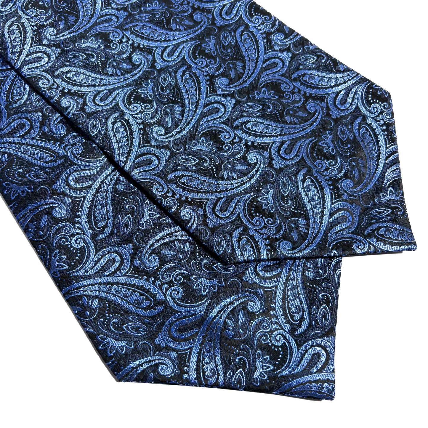 Steel Blue Paisley Jacquard Cravat/Ascot