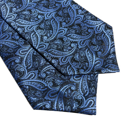 Steel Blue Paisley Jacquard Cravat/Ascot