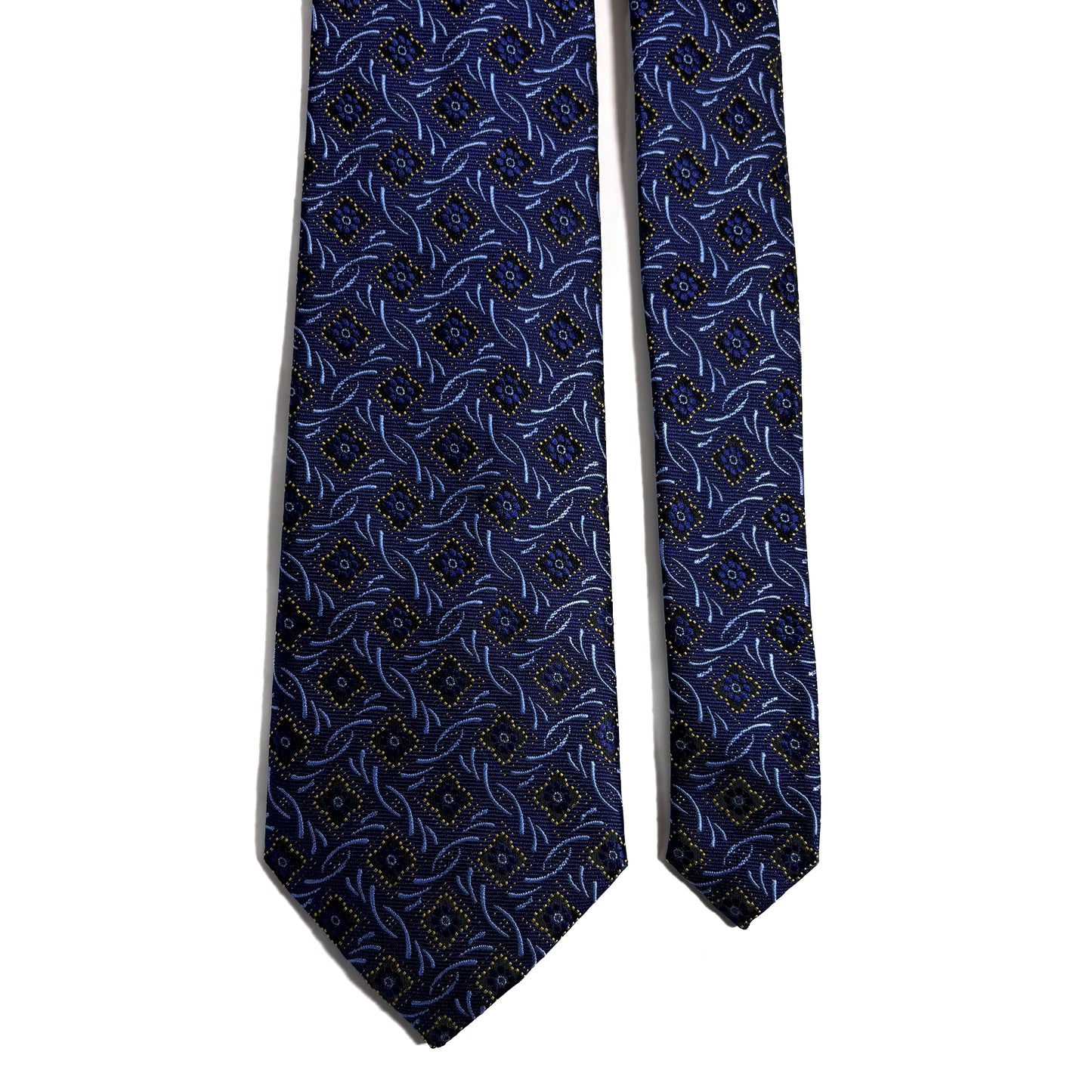 Navy Blue Geometric Jacquard Tie