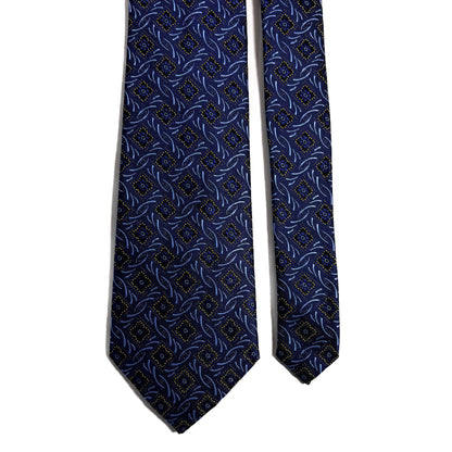 Navy Blue Geometric Jacquard Tie