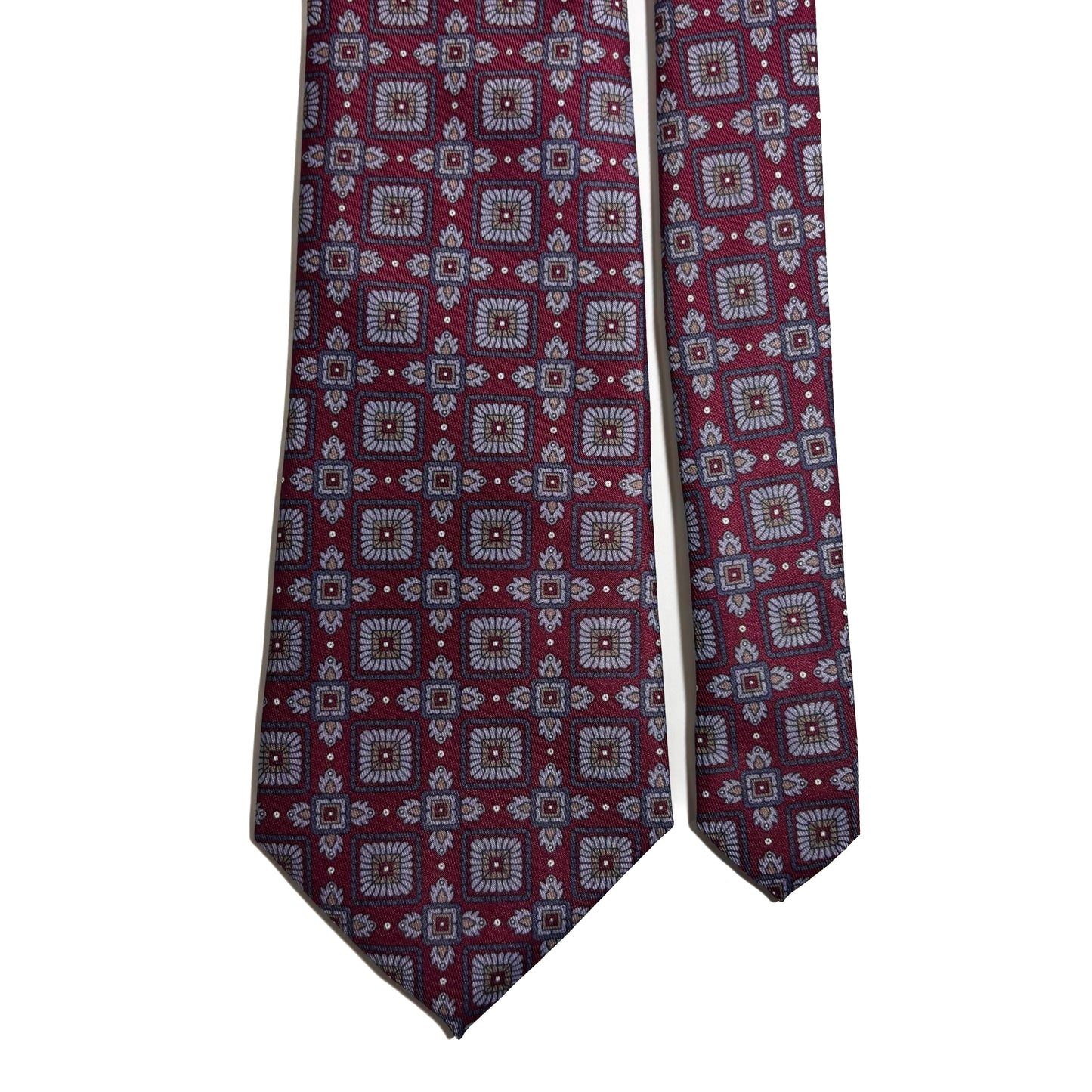 Burgundy Geometric Printed Tie