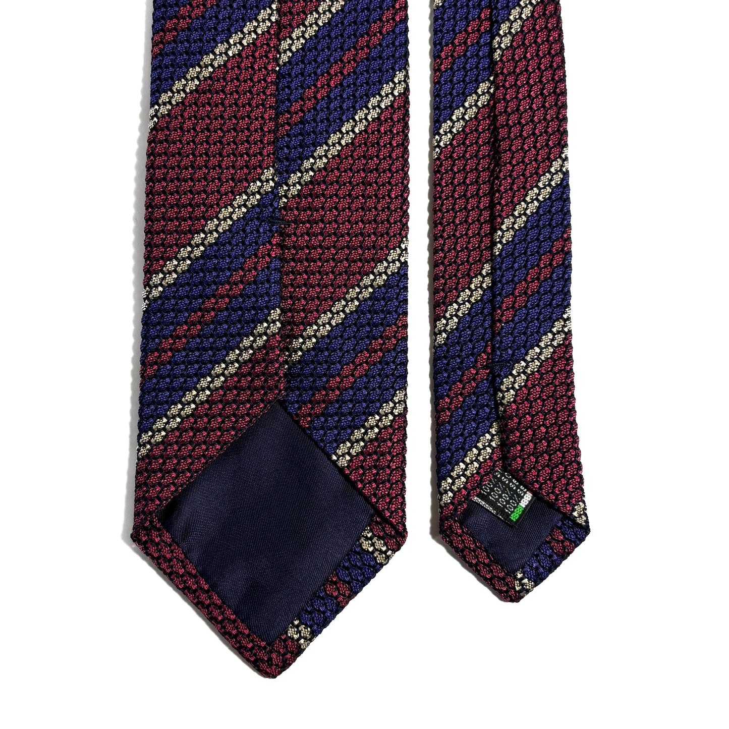 Wine Red & Purple Striped Silk Grenadine Tie (Garza Grossa) - Handmade in Italy