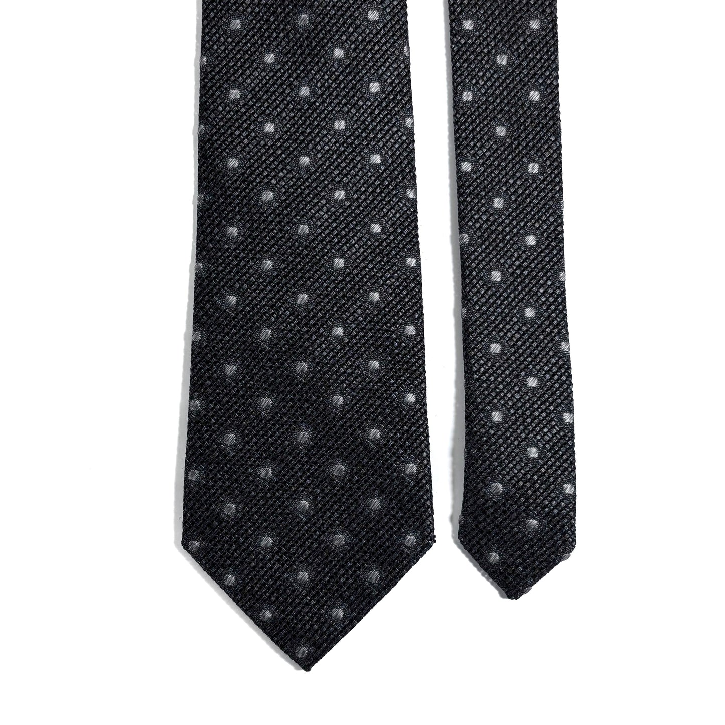 Gray Polka Dot Grenadine Tie - Handmade