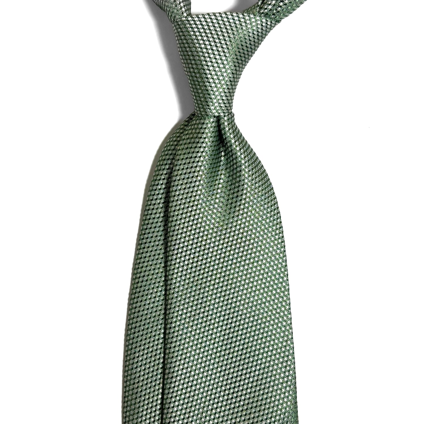Sage Green Silk Grenadine Tie - Handmade