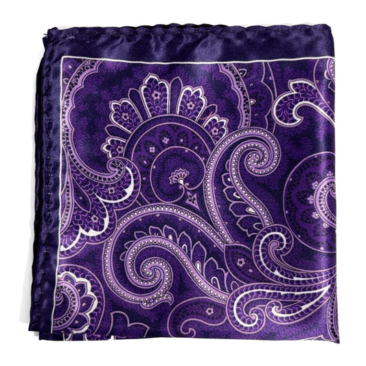 Purple Paisley Pocket Square