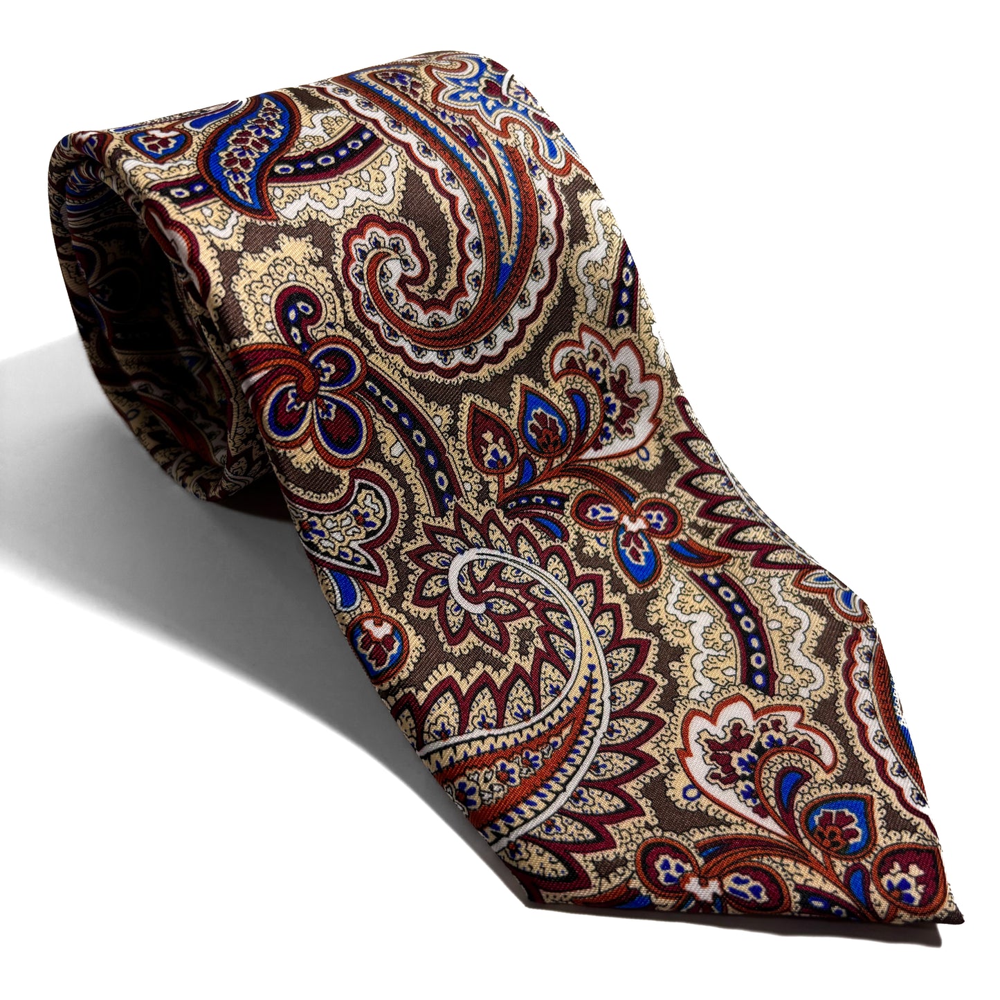 Brown Paisley Silk Tie