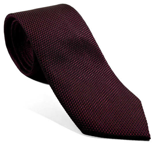 Garnet Burgundy Silk Grenadine Tie - Handmade