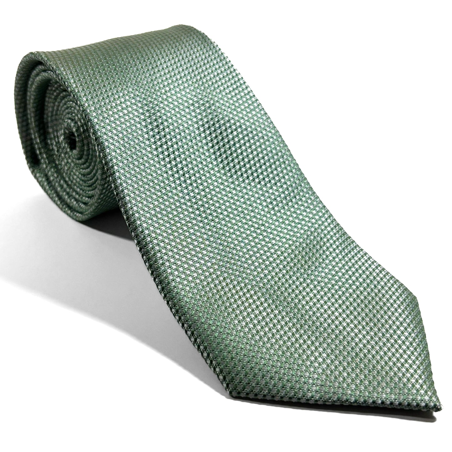 Sage Green Silk Grenadine Tie - Handmade