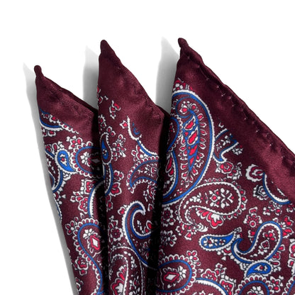 Burgundy Paisley Pocket Square