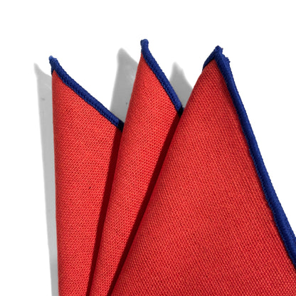 Orange & Blue Linen/Cotton Pocket Square