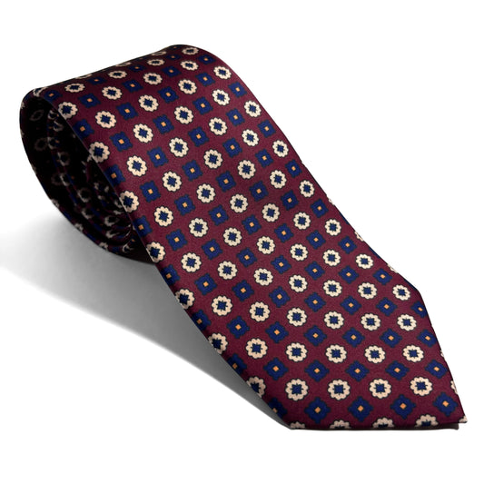 Burgundy Floral Neats Printed Tie