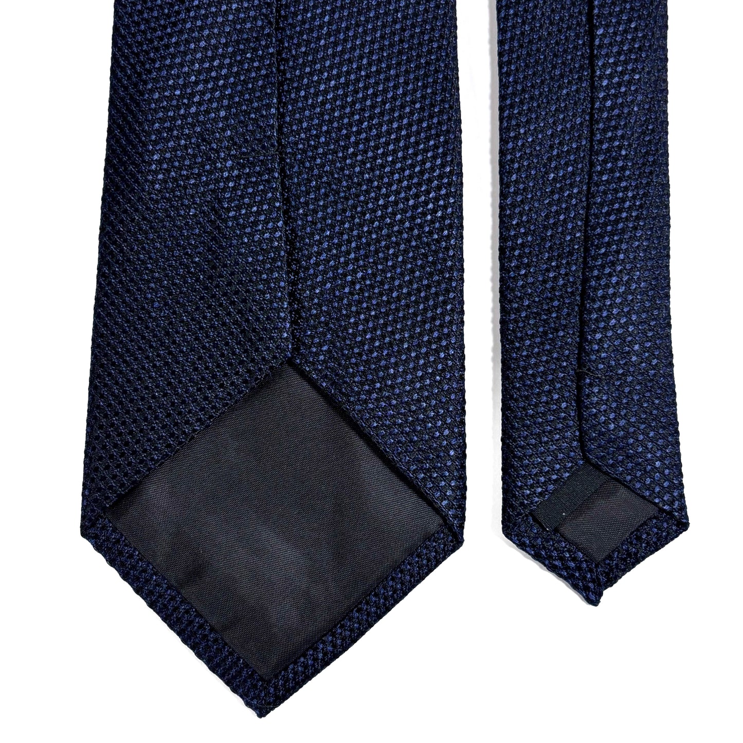 Midnight Blue Silk Grenadine Tie - Handmade