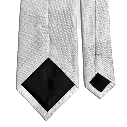 White Silk Grenadine Tie - Handmade