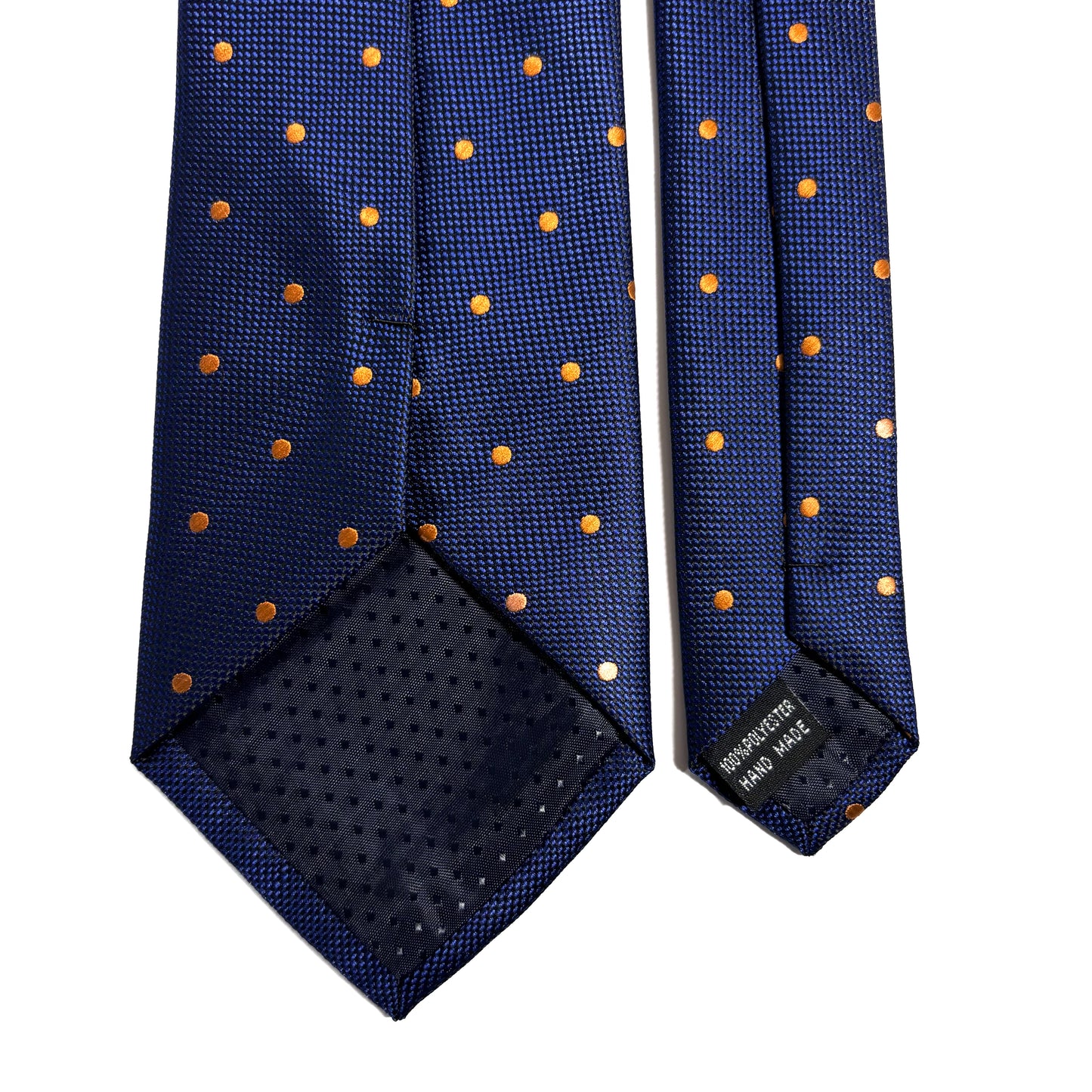 Navy Blue & Gold Polka Dot Jacquard Tie